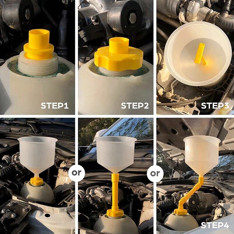 15Pcs Plastic Filling Funnel Spout Pour Oil Tool Spill Proof Coolant Filling Kit Fit For Universal Vehicles