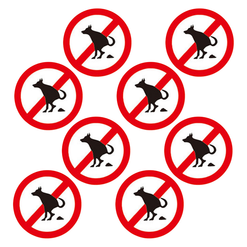 8 Pcs Sign Garden Stickers Dog Pooping avvertimento Pet segni divertenti e pipì per Yard Pvc
