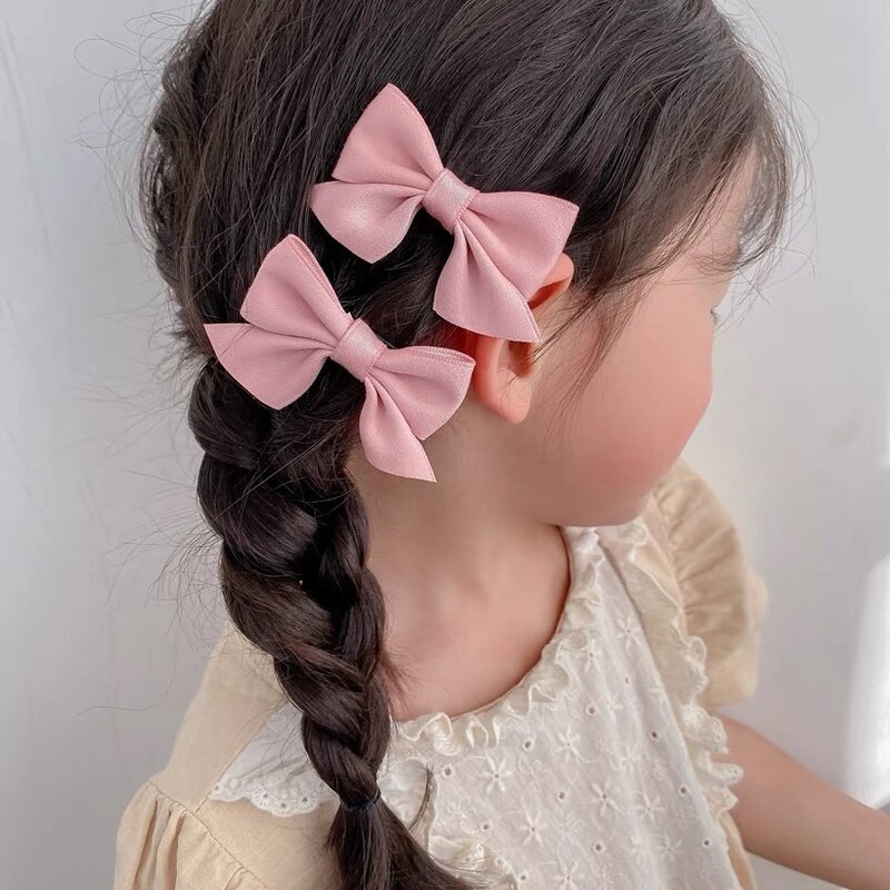 Pince à cheveux avec nœud pour fille, 2 pièces, Clip latéral, accessoires pour cheveux, bébé, paire de clips, bijoux, coiffure pour enfants, 2022