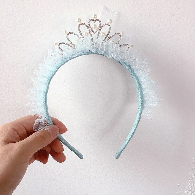 Kreatywne eleganckie dziecięce perłowe akcesoria do włosów dziewczyna z kryształkami opaska do włosów księżniczka korona obręcz do włosów koreańska szpilka do włosów