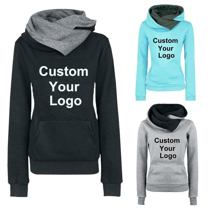 Женский свитшот с капюшоном и логотипом на заказ, женская одежда, Повседневный пуловер, топы, женские толстовки