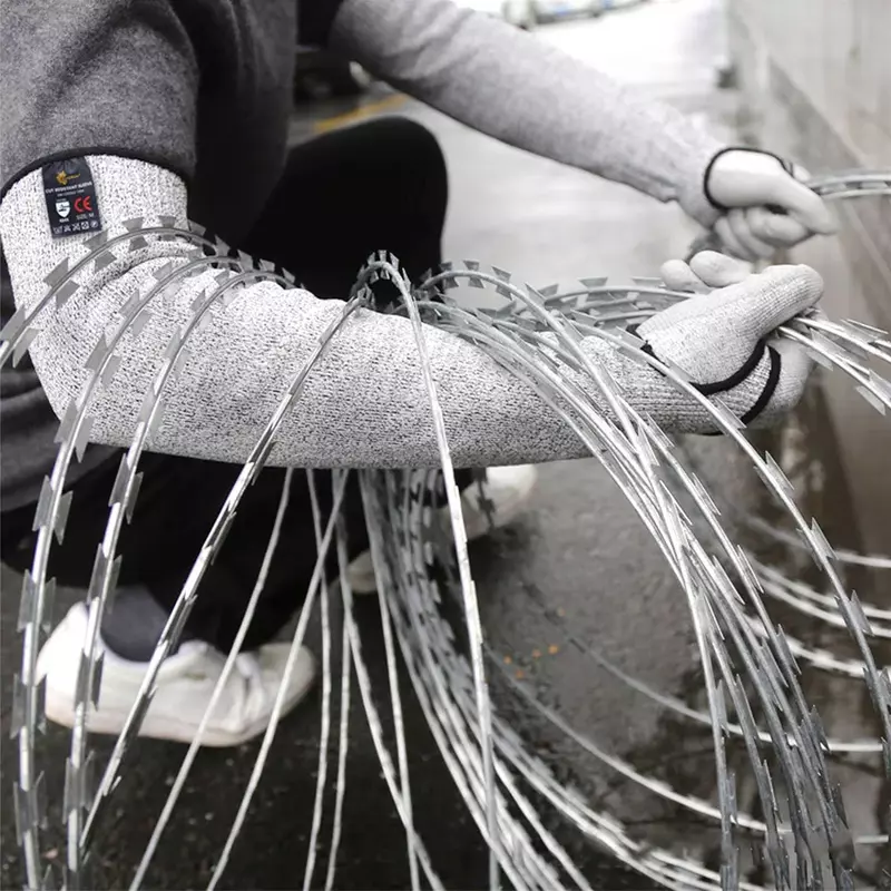 1 buah tingkat 5 HPPE lengan potong sarung tangan keselamatan tahan tusukan lengan perlindungan untuk konstruksi mobil industri kaca