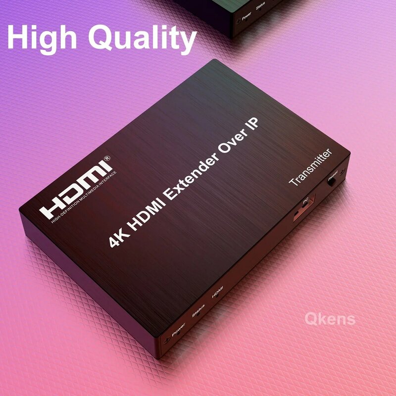 Extensor de KVM sobre IP, 4K, HDMI, 150M, Rj45, Cat5e, Cat6, Cable Ethernet, HDMI, transmisor de vídeo, receptor, soporte para teclado y ratón