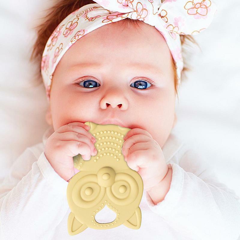 Beiß spielzeug sensorisches Kau spielzeug zur Beruhigung der Gefühle des Kindes Babys Zahnen Erleichterung Silikon Babys Beiß ringe mit Fuchs form