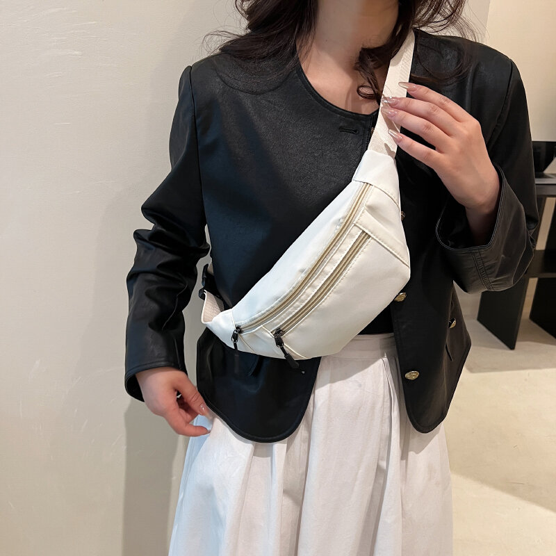 Riñonera minimalista de nailon para mujer, bolso de cintura de alta calidad, para el pecho, para ocio al aire libre, a la moda, 2023