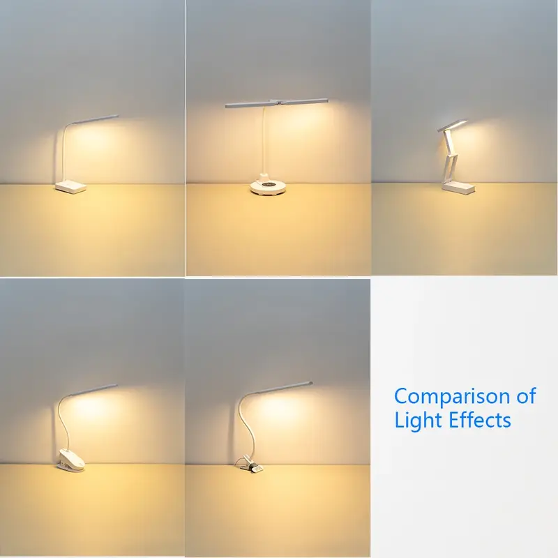 Dobrável Dimmable Gooseneck Desk Lamp, Touch Table Lamps, Luz LED para sala de estar, Estudo, Desktop, Proteção para os olhos
