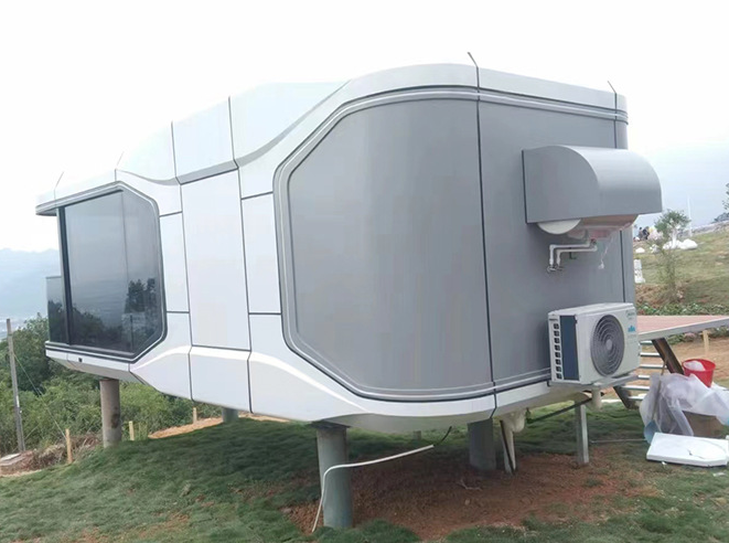 Prefabrykowany dom kontenerowy kapsuła kosmiczna/nowoczesny design spersonalizowany hotel kapsuły do spania