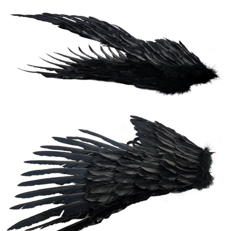 73cm  93cm 113cm Angel Feather Wings with Elastic Strap Halloween Cosplay Prop Stage Performance Devil Angel Costume Accessories