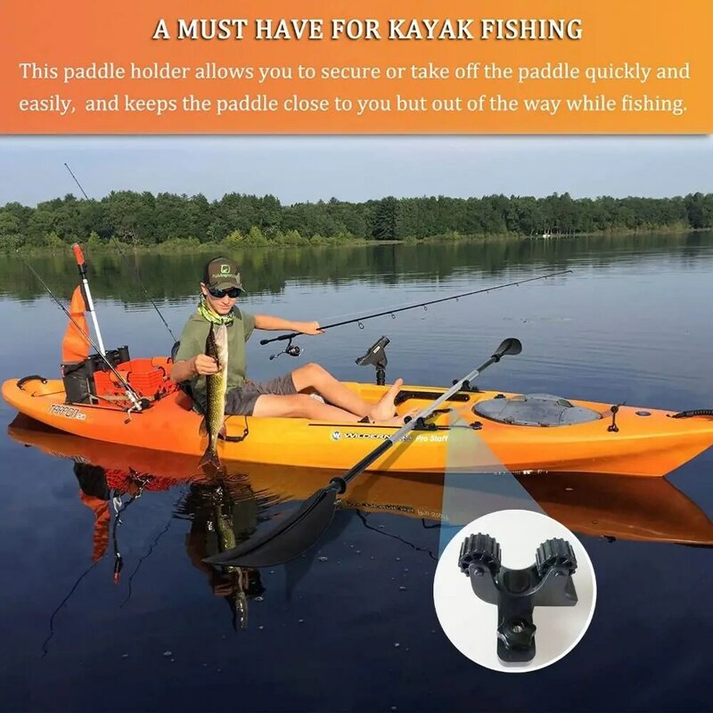 2/4pcs Easy To Install Kayak Paddle Stand Holder Black Adjustable Canoe Paddle Holder Durable Fast Holding