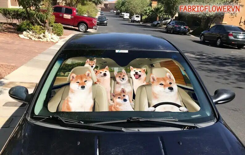 Автомобильный солнцезащитный козырек Сиба-ину, автомобильное украшение, лобовое стекло Сиба-ину, подарок для любителей собак, автомобильный козырек для собаки, подарок для мамы
