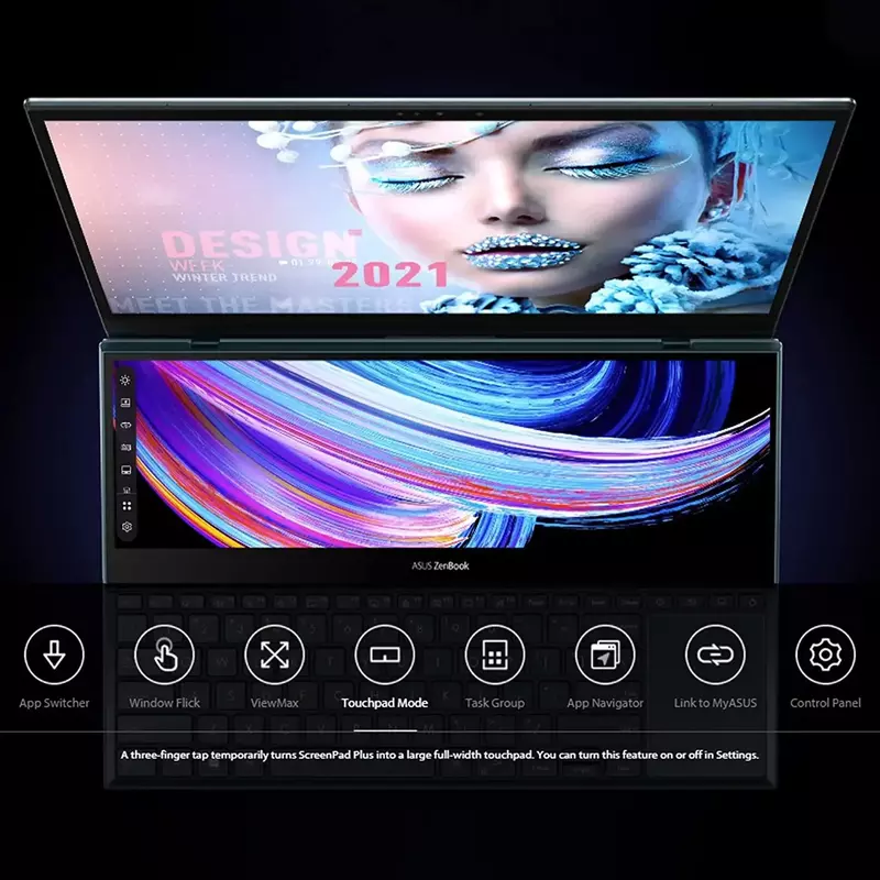 ZenBook Pro Duo 15 OLED UX582 노트북, 15.6 인치 OLED UHD 터치 디스플레이, 인텔 코어 i9-11900H, 32GB RAM, 1TB S, 인기 판매