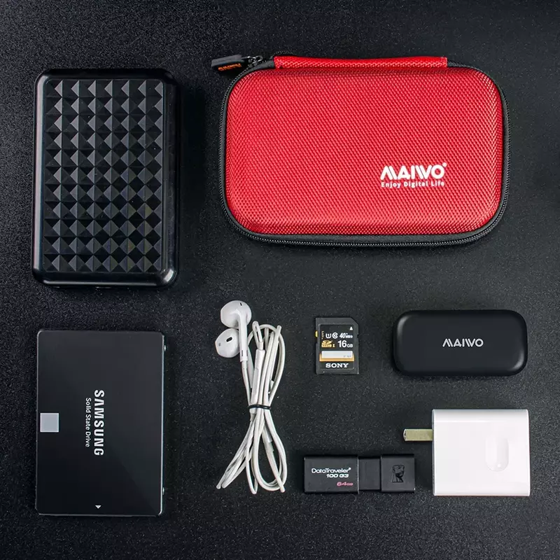 Maiwo 2,5 Zoll HDD-Festplatte Fall Tasche Material Leinwand Aufbewahrung tasche für externe tragbare Schutz HDD-Smartphones Kabel