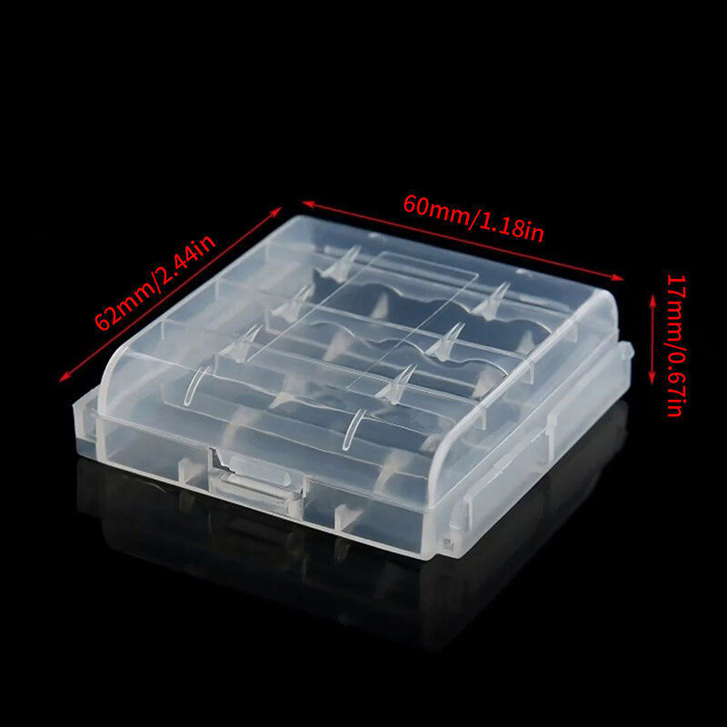 Kotak penyimpanan baterai plastik keras, 1 buah penutup wadah pelindung dengan klip untuk AA AAA kotak penyimpanan baterai tembus cahaya