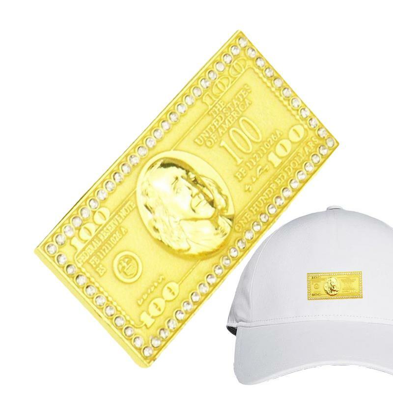Bros lencana logam tanda dolar perhiasan pin topi bros lencana Eye-Catching logam Enamel bros untuk topi pakaian kemeja jaket