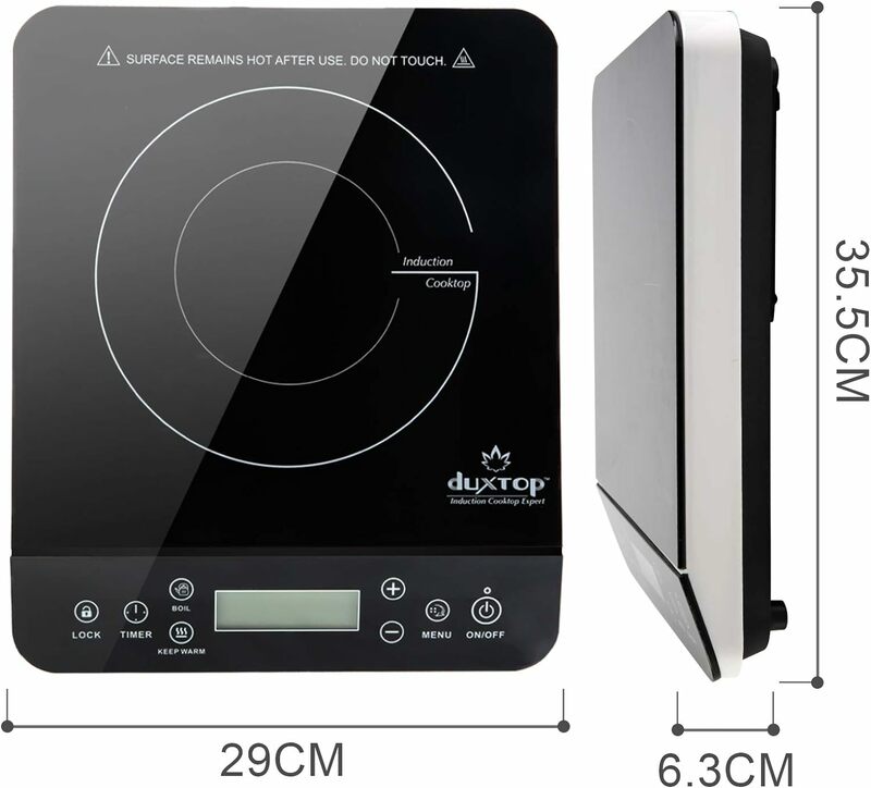 Duxtop-Fogão portátil de indução, queimador de bancada preto, placa quente com toque LCD Sensor, 1800 Watts, 9610LS, BT-200DZ