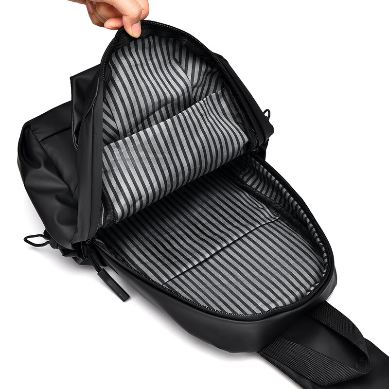 Bolso de pecho deportivo de tela de nailon ligero para hombre, bolsos de almacenamiento de un solo hombro versátiles, moda informal Simple, nuevo