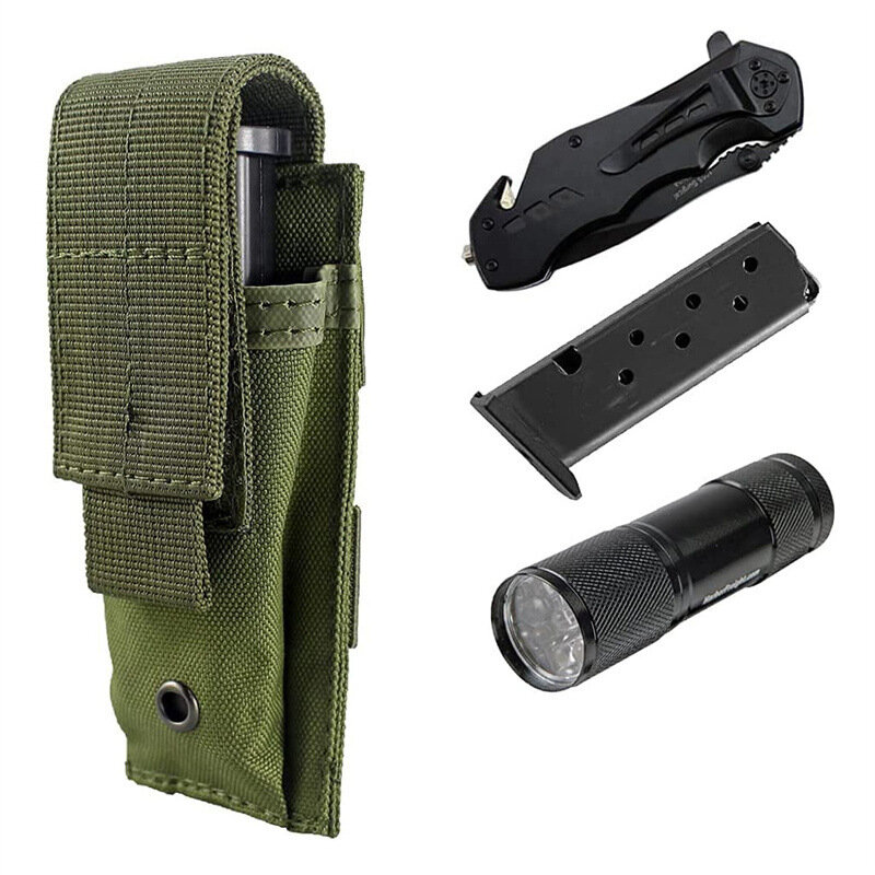Tactical Bag Outdoor Hiking Hunting Flashlight Storage Bag Cover Case Waist Hanging Bag Holster Torch Pouch Waist Bag