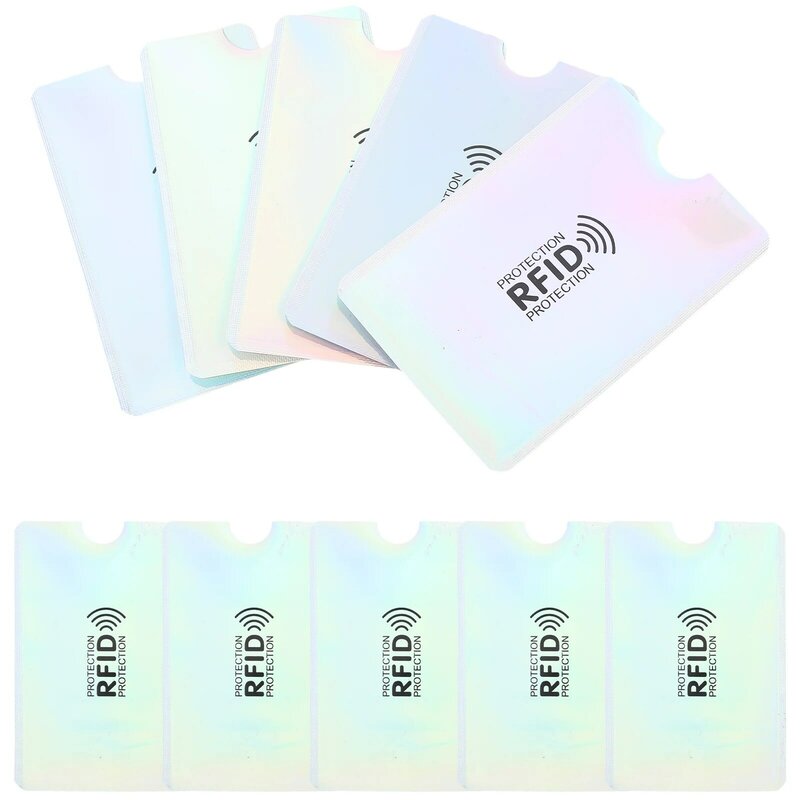 10 pezzi Anti-e Anti-scansione foglio di alluminio Anti-smagnetizzazione maniche per carte manicotti protettivi per autobus credito di sicurezza sociale