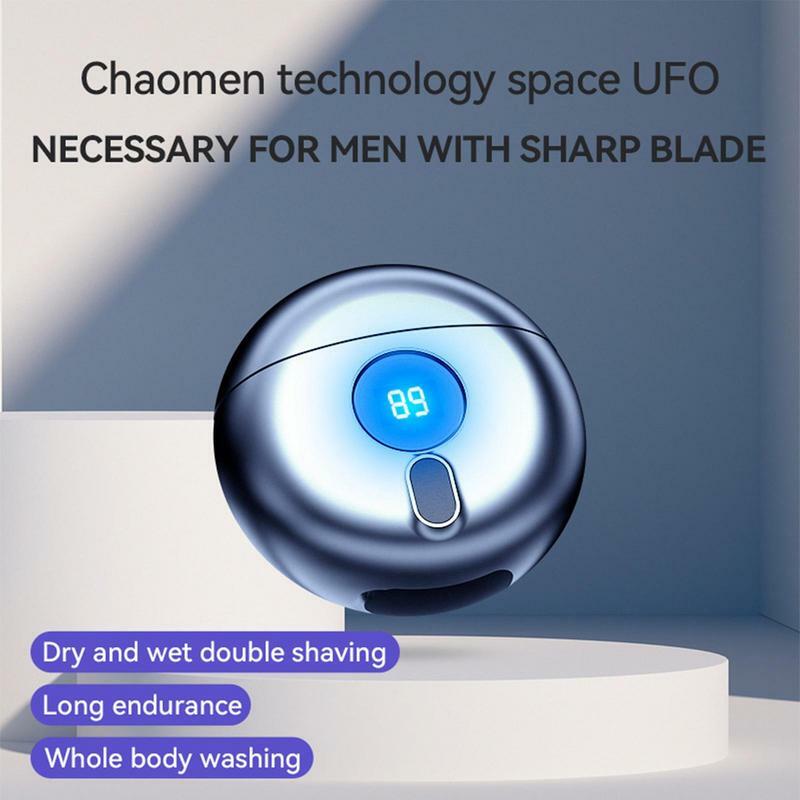 Portable Electric Shaver USB Electric Shaver With LED Display Flying Saucer Shape Electric Razor Pocket Rechargeable Low-Noise