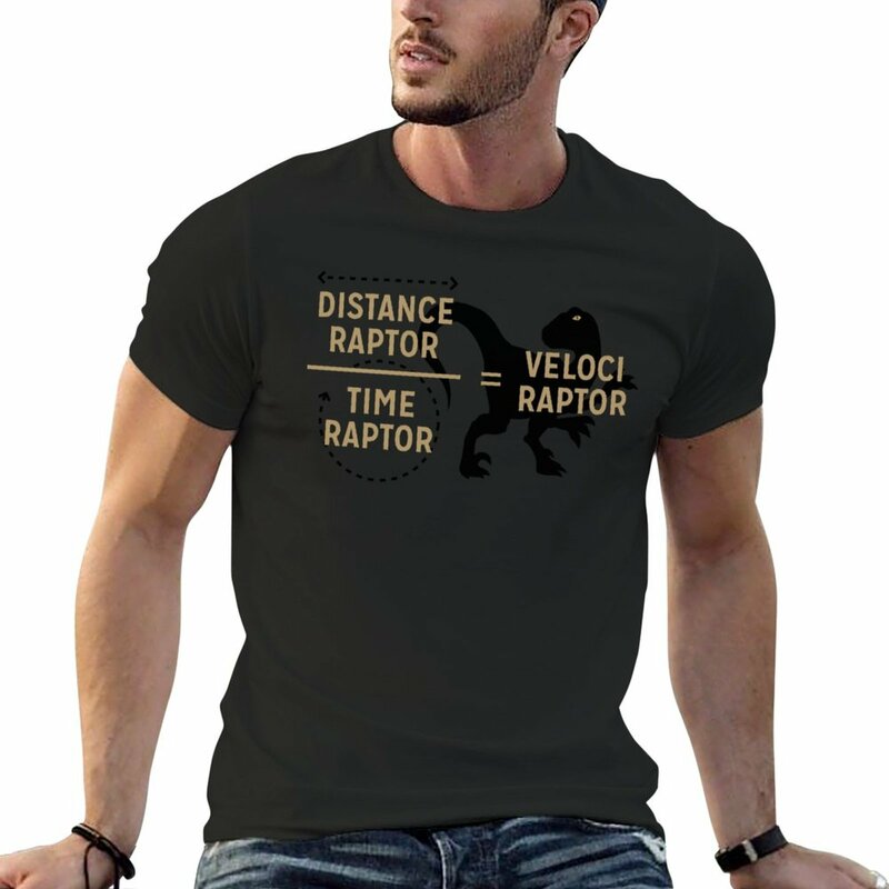 Camiseta Unisex de Velociraptor dividido por tiempo, ropa kawaii, nueva distancia