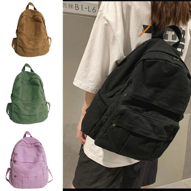Холщовый рюкзак, школьная сумка для книг, модная дорожная сумка для ноутбука для подростка, рюкзак