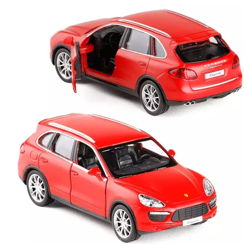 1:36 Porsche Cayenne SUV Diecast Model tarik belakang mobil simulasi tinggi indah Matte logam Aksesori Mobil bumper paduan