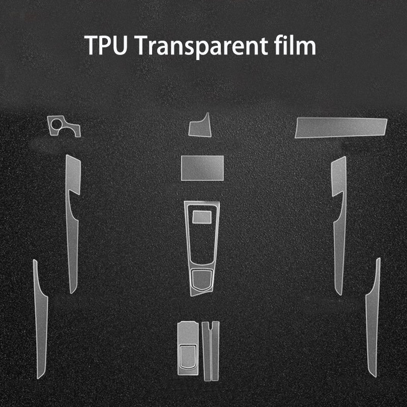 Film Transparan TPU untuk Porsche Panamera 2010-2021 Strip Stiker Interior Mobil Panel Pintu Udara Dasbor Gigi Konsol Tengah
