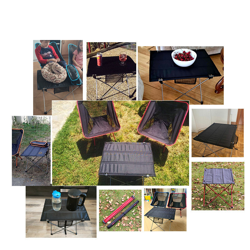 Mesa dobrável portátil para acampamento ao ar livre, mesa de alumínio ultraleve para praia, pesca, caminhadas, escalada