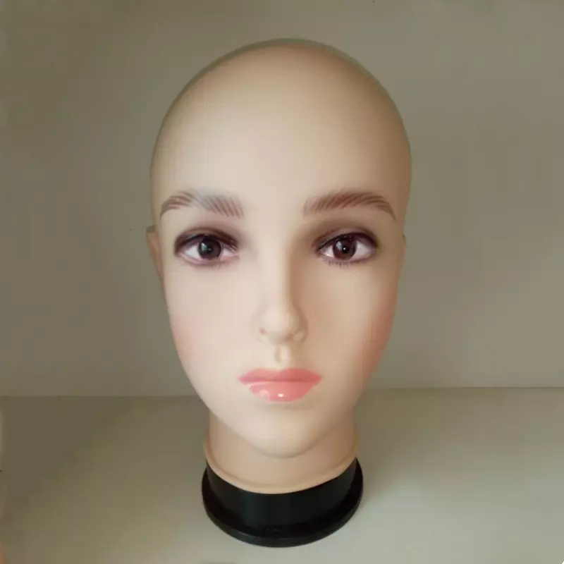 Bald Mannequin Head Wig Making Head Professional PVC Cosmetology Makeup Doll Head for Wig Making Displaying Eyeglasses Hair New