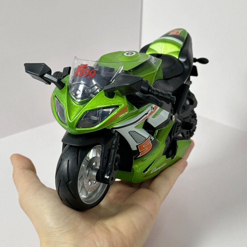 Mini modèle de moto en alliage moulé sous pression pour garçons, jouet de course arrière côtelée, véhicule lomatéritive, simulation de voiture, collection de cadeaux, 1:8