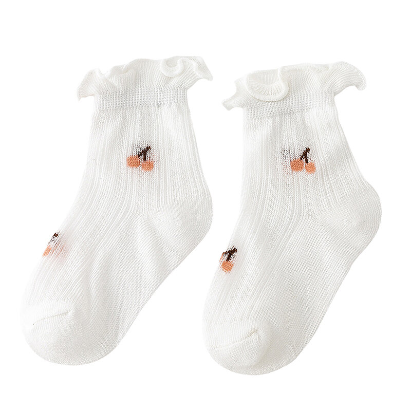 Винтажные кружевные носки для маленьких девочек, мягкие хлопковые тонкие сетчатые носки с оборками