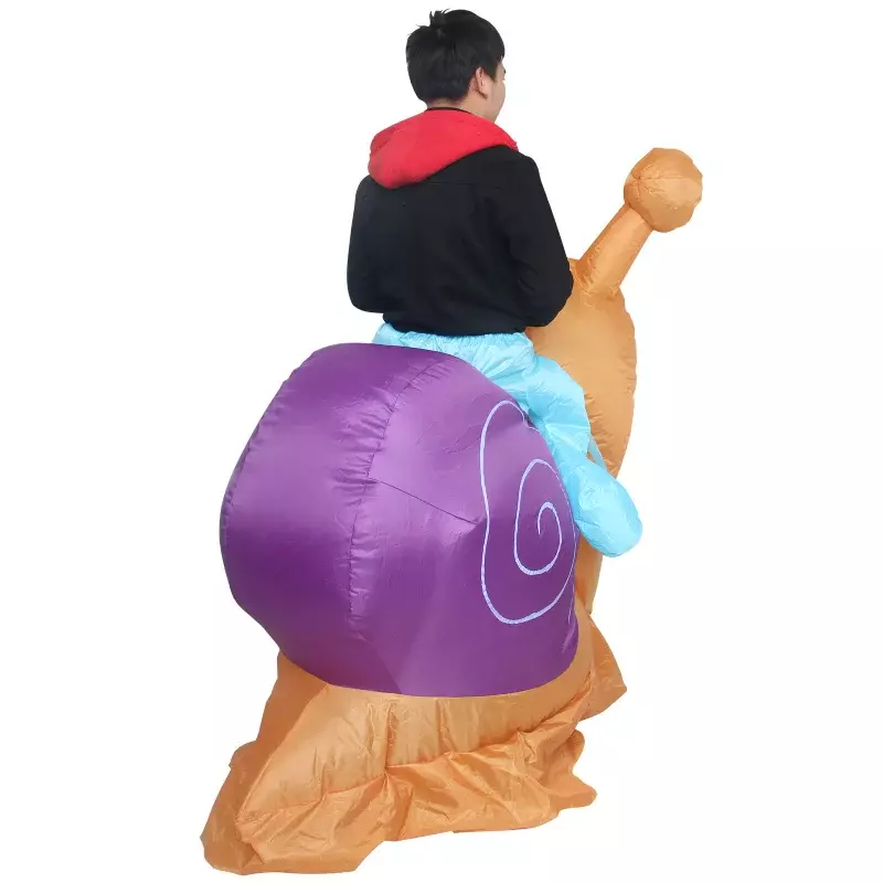 Riding on Snail Inflatable Costume Funny Blow Up Suit Halloween Party Clothing Fancy Dress for Adult