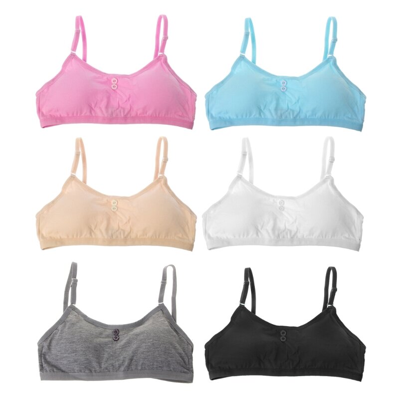 F62D Young Girl's Breast Care Girl Bra Hipster Teenage Underwear Summer Kids Vest Young Underwear Top for Daily Wear
