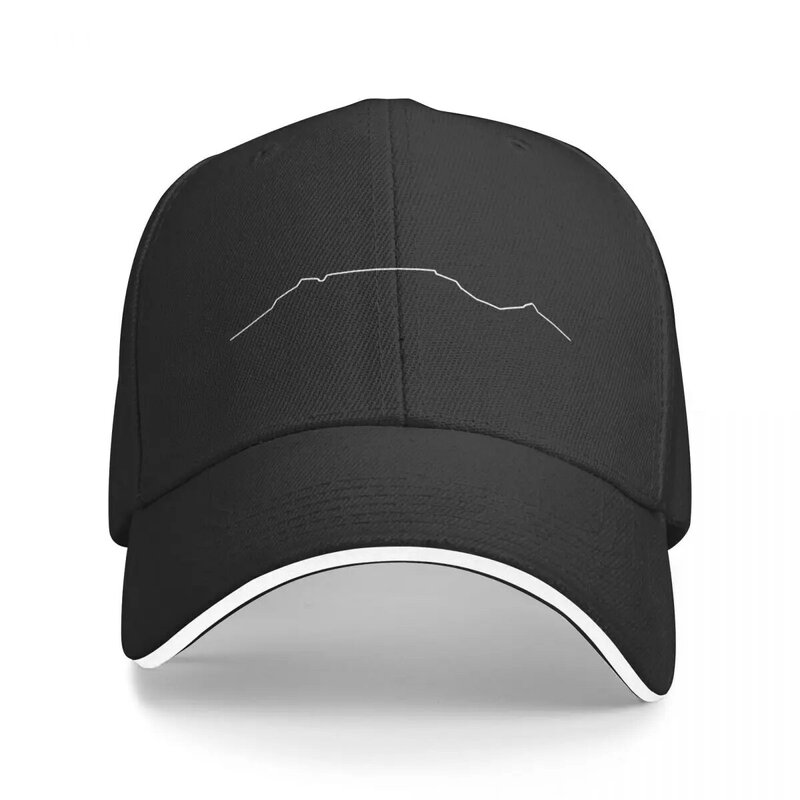 New Table Mountain, South Africa - Black and white minimalistic and modern line drawing Baseball Cap tea hats Men Hats Women's