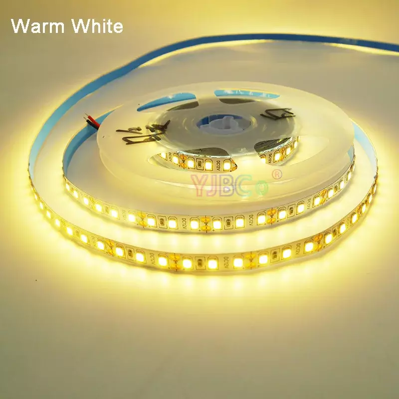 Bande lumineuse LED flexible haute luminosité, barre lumineuse, 12V DC, 5m, 2835 SMD, 120 gible, M, 240 gible, M, blanc chaud, rouge, vert, bleu, IP30 distillé