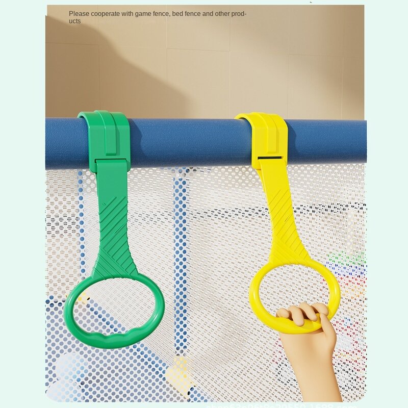 Nauczenie się stojących, podciągane pierścionki dla dzieci do pokoju dziecięcego kolorowe łóżeczko dziecięce podciągane pierścienie przyrząd szkoleniowy plastik