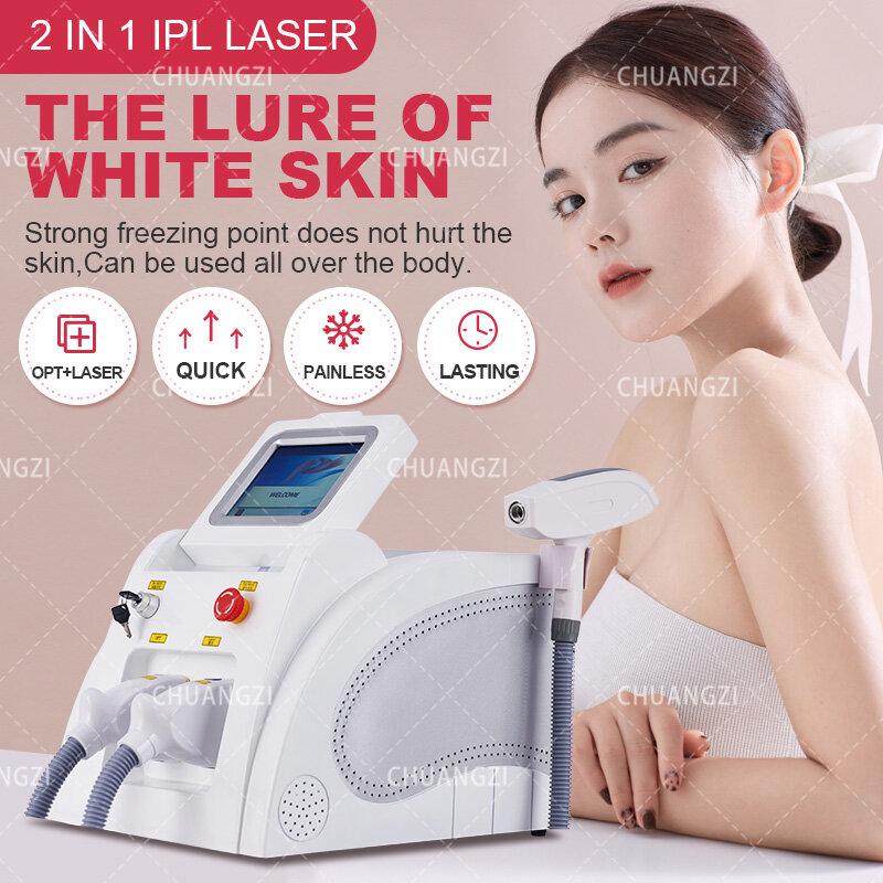 Machine d'épilation permanente 2 en 1, 755nm, pour le blanchiment de la peau, technologie IPL e-light
