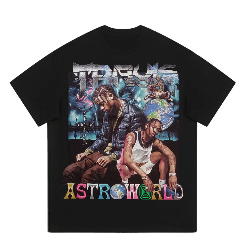 ASTR-T-shirt retrô estampada de manga curta masculina, T High Street, encaixe solto, lavado velho, meia manga, na moda, hip-hop, americano
