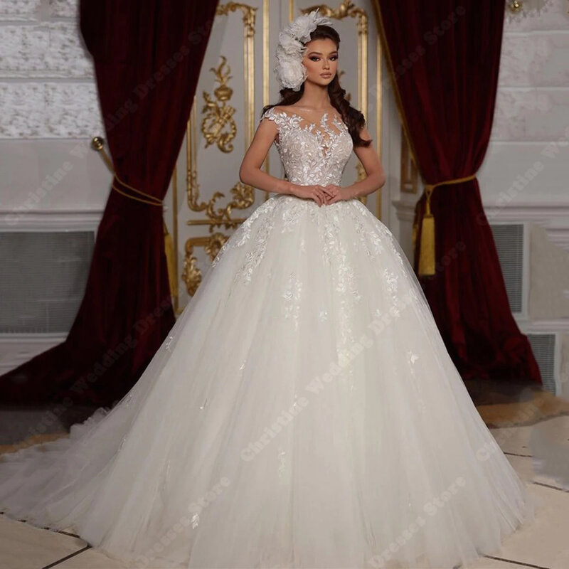 Gaun pernikahan wanita buatan khusus kerah V jubah tanpa lengan Modern panjang pel 2024 gaun putri Bohemian A-Line Vestidos De Novias