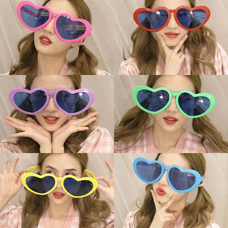 Funny Heart Glasses Photo Props Giant Big Oversized Eyeglasses Party Decorations Photobooth Props Shade Party Diy Supplies