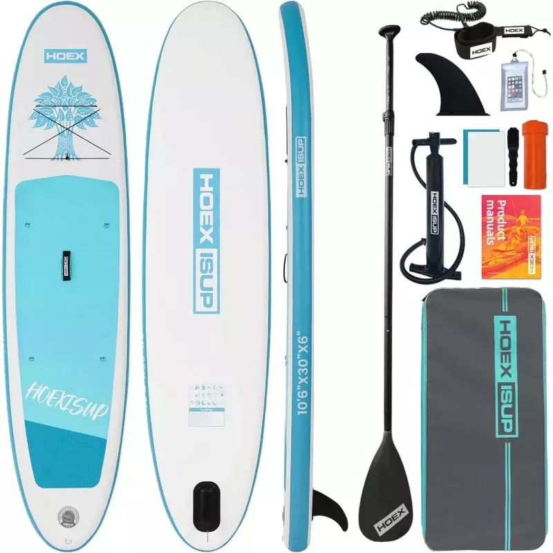 Placa inflável de stand-up paddle para adultos, 10ft paddle boards, acessórios e mochila premium SUP paddleboard, Wide St