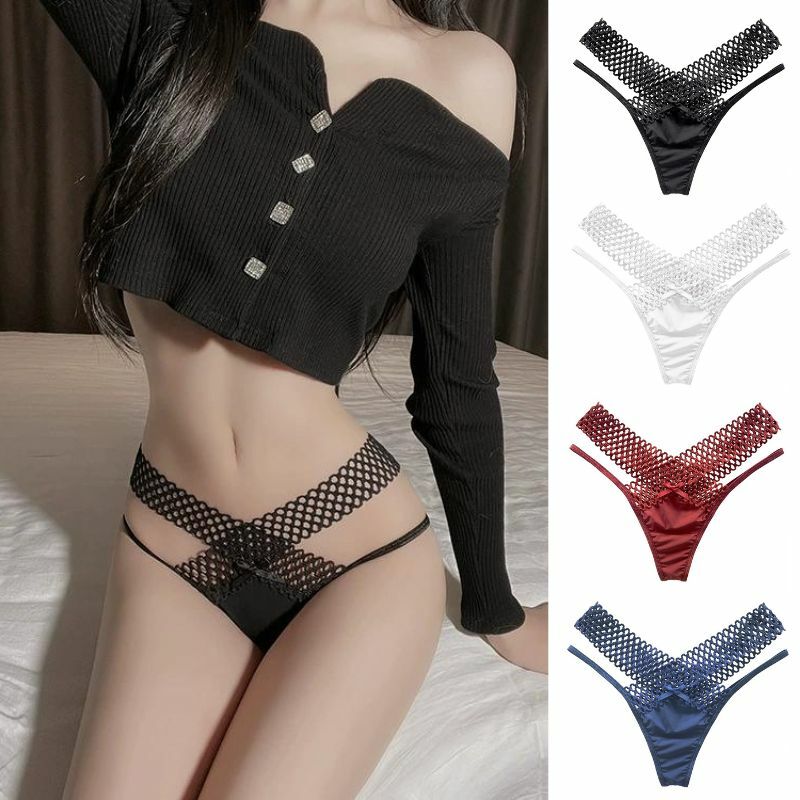 Women G-string Sexy Hollow Out Knicker Thong Lingerie Panties Low Waist Plus Size Female Briefs Thongs T-back Black Underpant