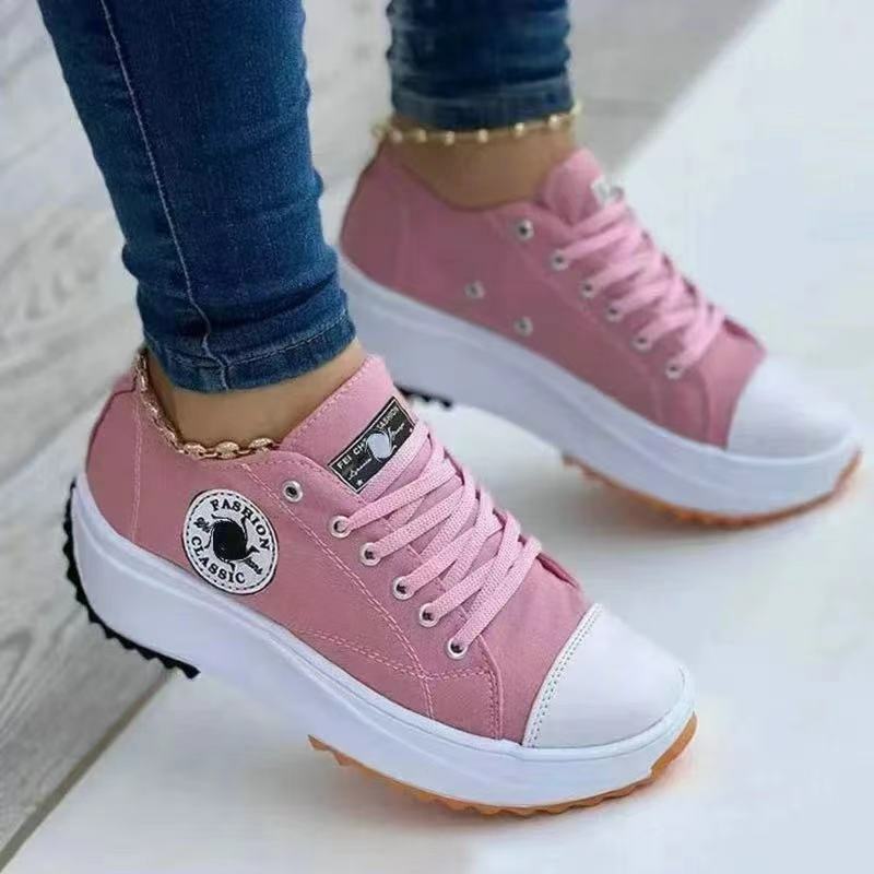 Nowe modne letnie damskie obuwie codzienne Plus Size Sneakers dla kobiet buty sportowe na platformie damskie sznurowane buty do tenisa rozmiaru 43