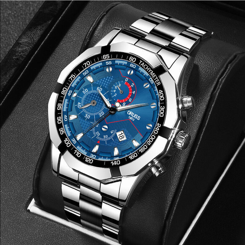 Men's Fashion Quartz Watch Durable and Comfortable Watch for Outside Office Meeting Exercise