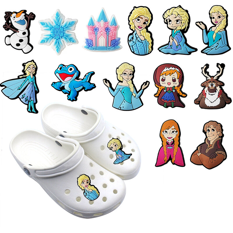 Dijes para zapatos de Frozen para niñas, decoración para zapatos de Anna, Elsa, Olaf, hebilla, fiesta de Navidad, 1 piezas