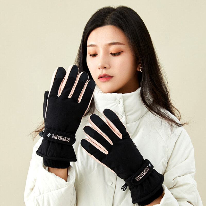 Лыжные перчатки для мужчин и женщин, сноуборд, зимние спортивные зимние теплые водонепроницаемые ветрозащитные перчатки для сенсорного экрана