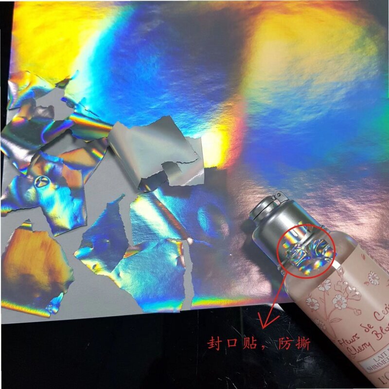 Widoczne uszczelnienie laserowa naklejka bezpieczeństwa kruche rolka papieru jumbo materiał papierowy ze skorupkami holograficznymi