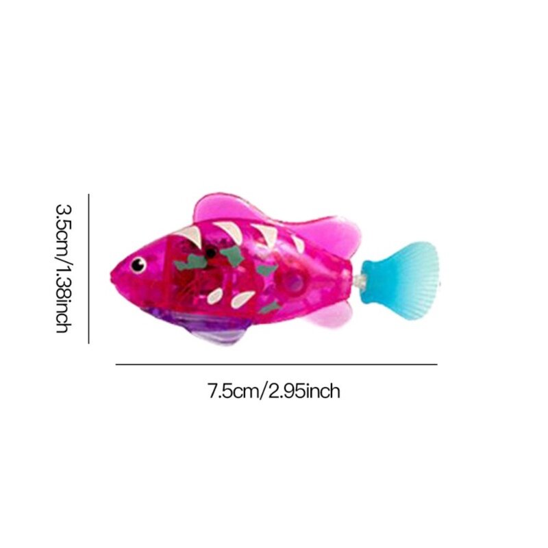 ของเล่นตู้ปลาจำลองพร้อมไฟ LED สำหรับสัตว์เลี้ยงเล่นของเล่นในน้ำว่ายน้ำปลาปลาเครื่องประดับสำหรับอาบน้ำเด็ก