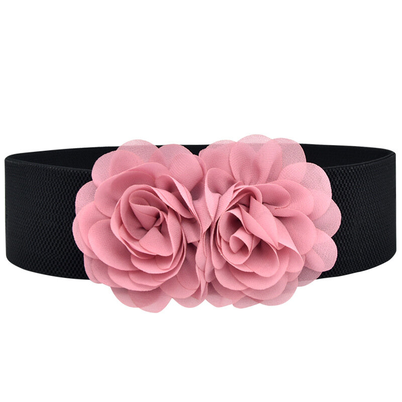 Cinturón elástico de Color liso para mujer, corsé Vintage, Floral, decorativo, suave, hecho a mano, ancho