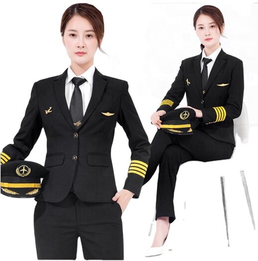 Uniforme de piloto de avión personalizado, uniforme de alta calidad, a la moda